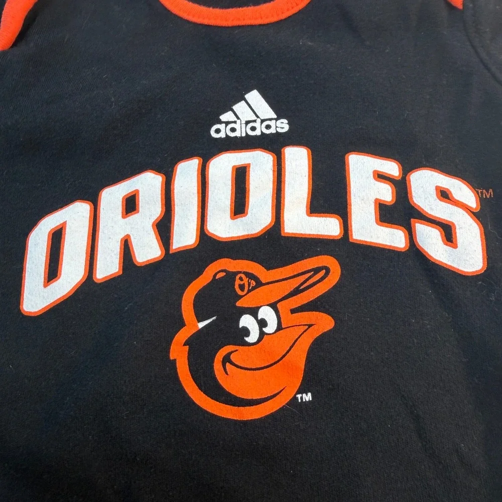 Baltimore Orioles MLB Adidas Bodysuit One-Piece Baby Kids 3/6M Black Baseball‎